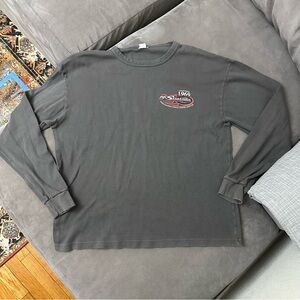 Vintage RK Stratman Harley Davidson Long sleeve Thermal Style Shirt Eagle Flames